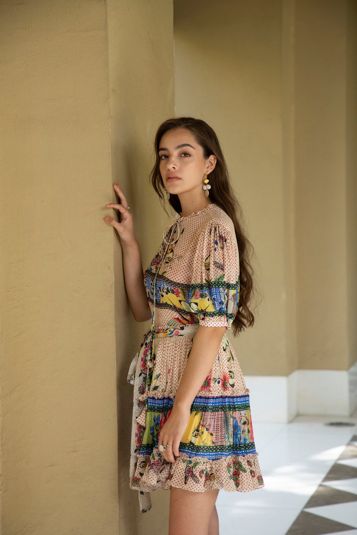 TROPICAL TILES MINI SKIRT