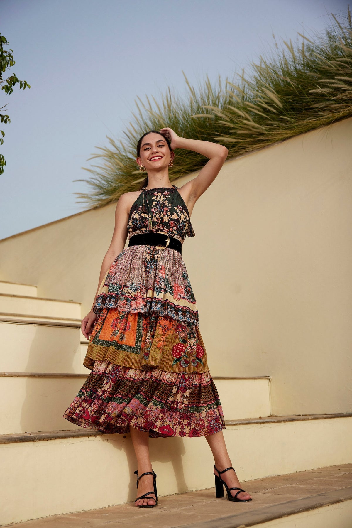 MEADOW HALTER MAXI DRESS